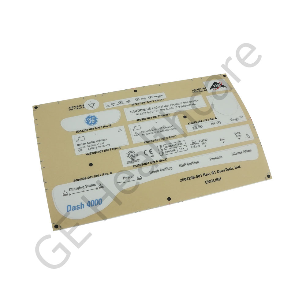 Label Kit DASH 4000 English Label Kit DASH 4000 English