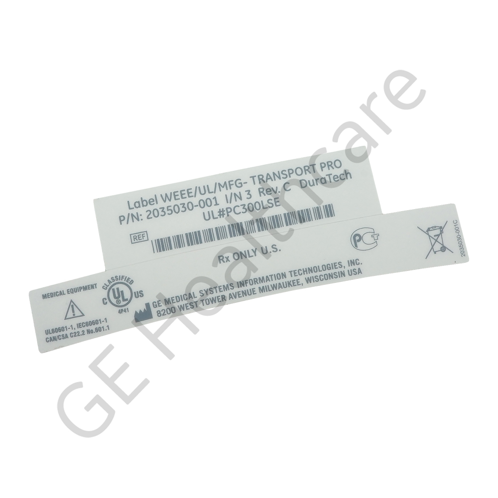 Label WEEE/UL/MFG - Transport Pro Label WEEE/UL/MFG - Transport Pro