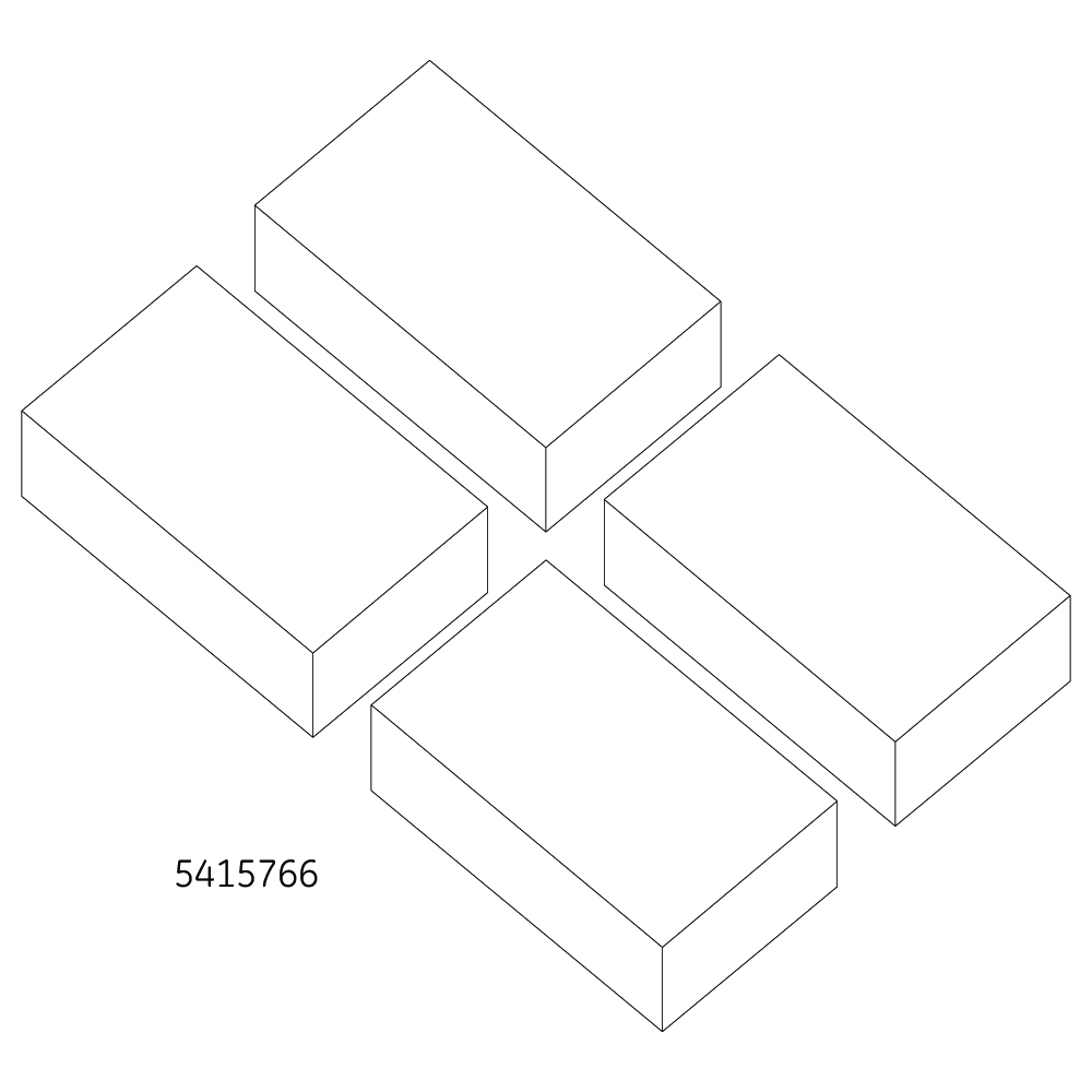 MR Patient Positioning Pad, rectangular shape, 5 in (L) x 3 in (W) x 0.88 in (H)