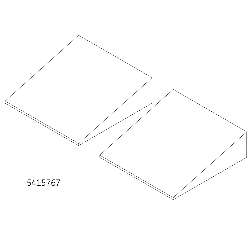 MR Patient Positioning , wedge shape, 3 in (H - tapering to 0.25 in) x 10 in (L) x 10 in (W)