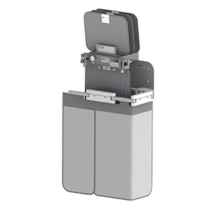 Kenex Table Head End Lower Body Shield, 119 cm wide x 83 cm high, includes 3 lift-off top shields, includes wall rack and adaptation bracket Kenex Table Head End Lower Body Shield, 119 cm wide x 83 cm high, includes 3 lift-off top shields, includes wall rack and adaptation bracket